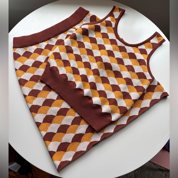 Listicle Dresses & Skirts - Adorable Retro Ribbed Knit Tank & Skirt Set, NWT!
